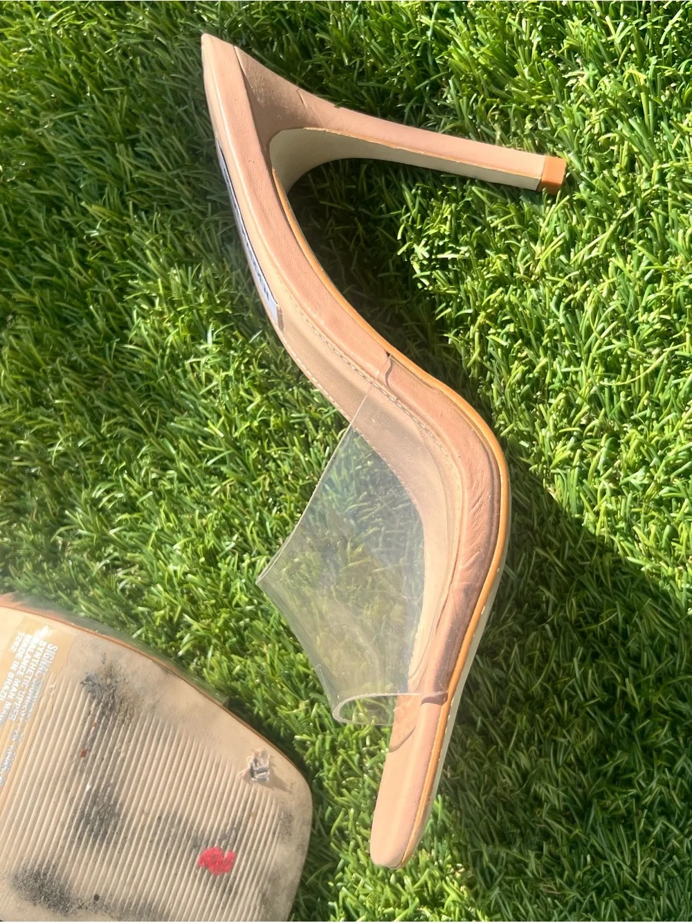 Steve Madden Nude Clear Strap Stiletto Sandals